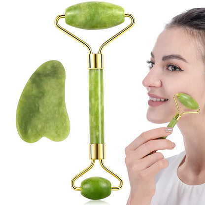 Natural Stone Jade Roller And Gua Sha For Healthy Skin