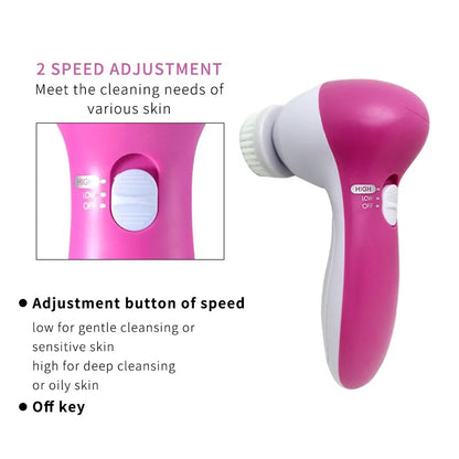 5 in 1 Facial Electric Cleanser and Massager, Face Massager Machine