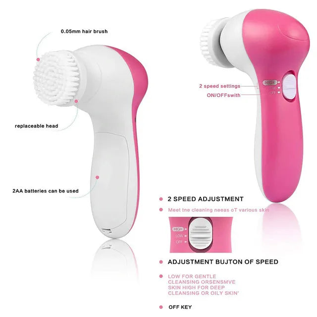 5 in 1 Facial Electric Cleanser and Massager, Face Massager Machine